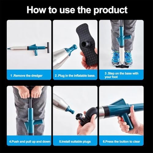Efficient Pneumatic Floor Drain Unclog All-in-One Tool
