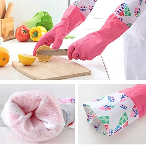 KINGFINGER Reusable Dishwashing Gloves - Latex-Free Waterproof Durable