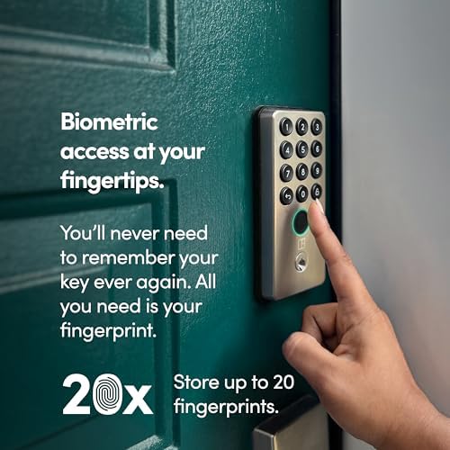 SATIN Nickel Smart Lock with Remote Fingerprint Features