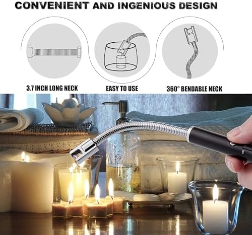 2-Pack Electric Candle Lighter USB Rechargeable with Flexible Neck Low-Cost Design