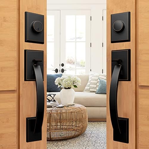 Double Door Handle Set Front Door Lock with Dummy
