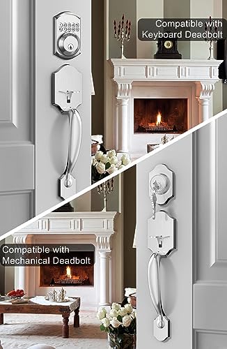 Goldenwarm Front Door Handle Set - Brushed Nickel