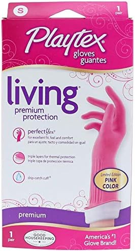 Playtex Living Reusable Rubber Cleaning Gloves Small 5 Pairs - Premium Protection Durable Design