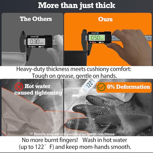 Exprosiflux Heavy-Duty thick rubber gloves for Kitchen and Bathroom Cleaning