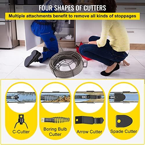 VEVOR 75 Feet 12 Inch Drain Cleaning Cable