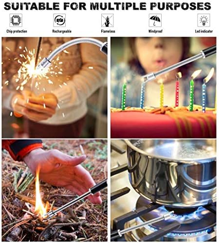 2-Pack Electric Candle Lighter USB Rechargeable with Flexible Neck Low-Cost Design