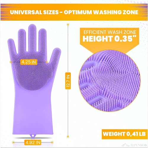 Durable Silicone Dish Scrub Gloves for Women Bristle-Driven Cleaning