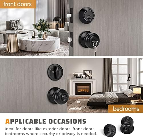 8-Piece Door Knob and Deadbolt Set for Entry Doors