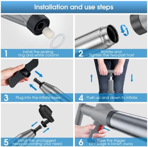 Sturdy Stainless Steel High Pressure Air Drain Blaster Kit