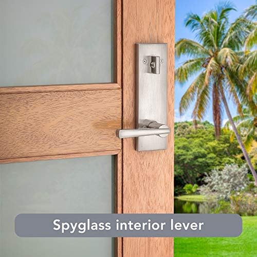 Baldwin Spyglass Front Door Handleset with SmartKey and Satin Nickel Security