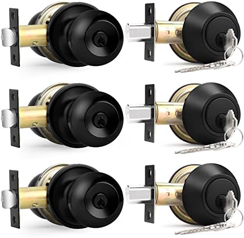Probrico Flat Black Door Handleset