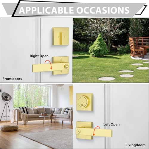 Haidms Gold Door Lock Set