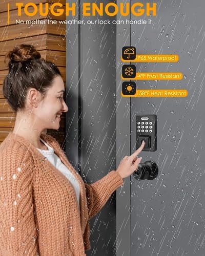 Secure Smart Front Door Lock with Fingerprint Entry App Control