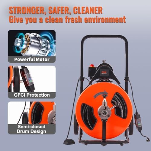 Efficient 100FT 34 Drain Snake for Easy Cleaning