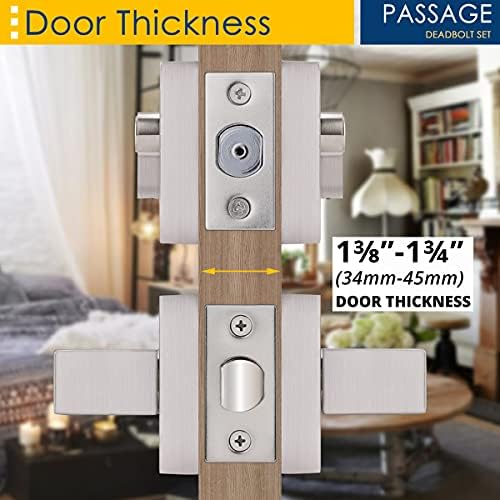 3-Pack Keyed Entry Door Lockset with Deadbolt and Keys