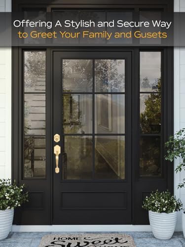 Heavy-Duty Entry Door Handle Set with Satin Brass Finish