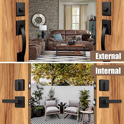 Double Door Handle Set Front Door Lock with Dummy