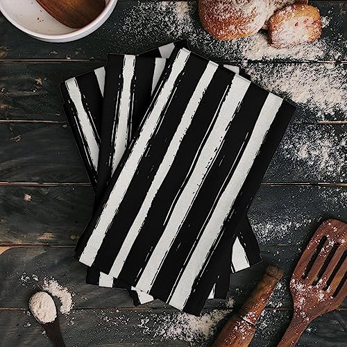 Pumpkin Stripes Kitchen Towels Pink Thanksgiving Fall 4-Piece Set
