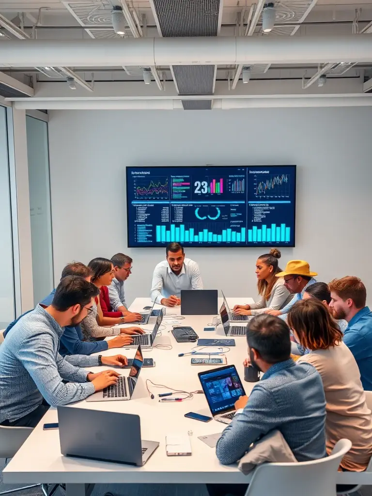 An image of a diverse team collaborating on a tech project, showcasing futuresflower's expertise.